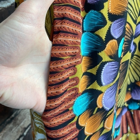 Anthropologie Edme Esyllte Dress Sleeveless Silk Orange Teal Floral Size 6 - Picture 9 of 16